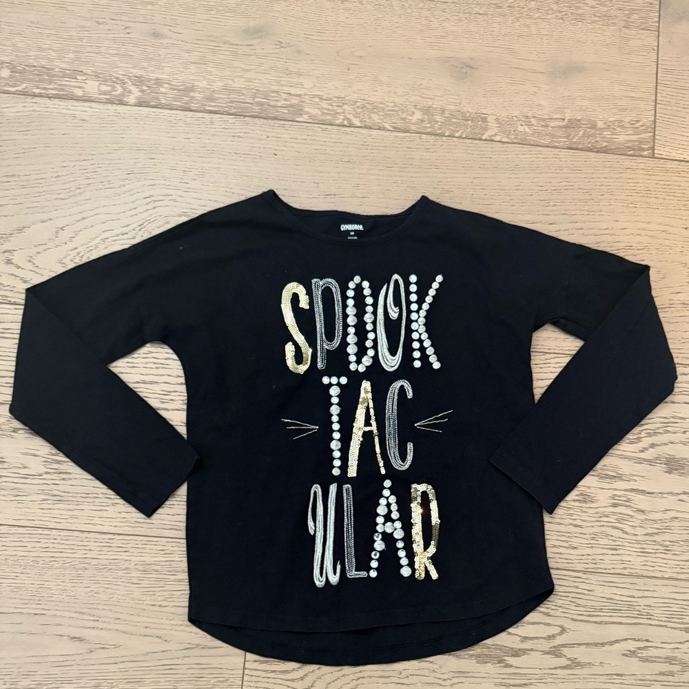 Gymboree Black and Gold 'Spooktacular' Long Sleeve kids Halloween shirt